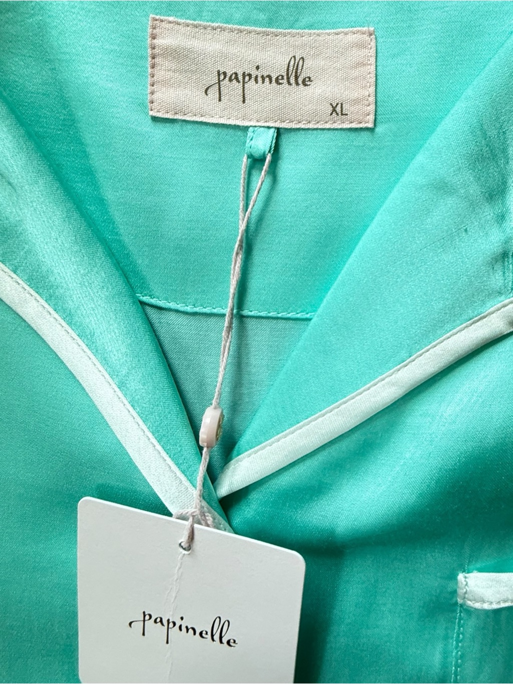 Papinelle Women’s Mint Viscose Short Sleeve Pajama Shorts Set Size Xl Nwt — image 8 of 8